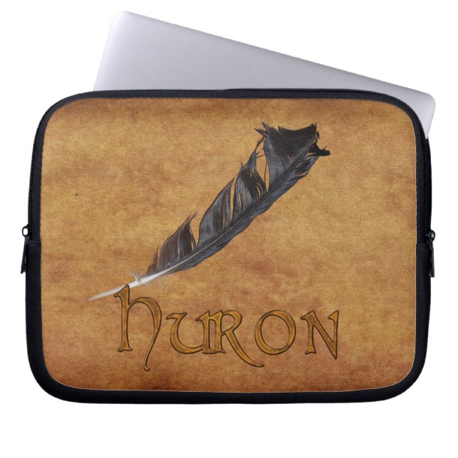 HURON Native American Feather Laptop Sleeve (Front)