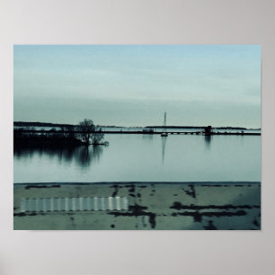 Huron River Blues Photography by Willowcatdesigns Poster