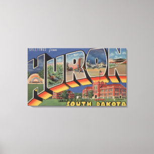 Huron, South Dakota - Large Letter Scenes Canvas Print
