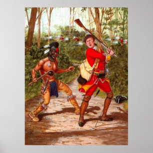 Huron Warrior, native American indian Poster