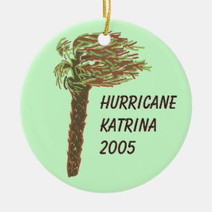 Hurr. Katrina Memorial Ornament/Green -Customize! Ceramic Tree Decoration