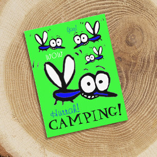 Hurrah funny summer camping mosquitos postcard