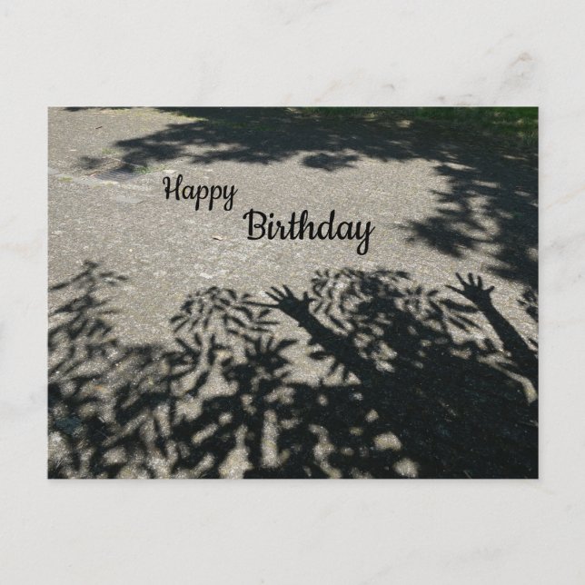 HURRAY Shadow Hands Happy Birthday Postcard (Front)