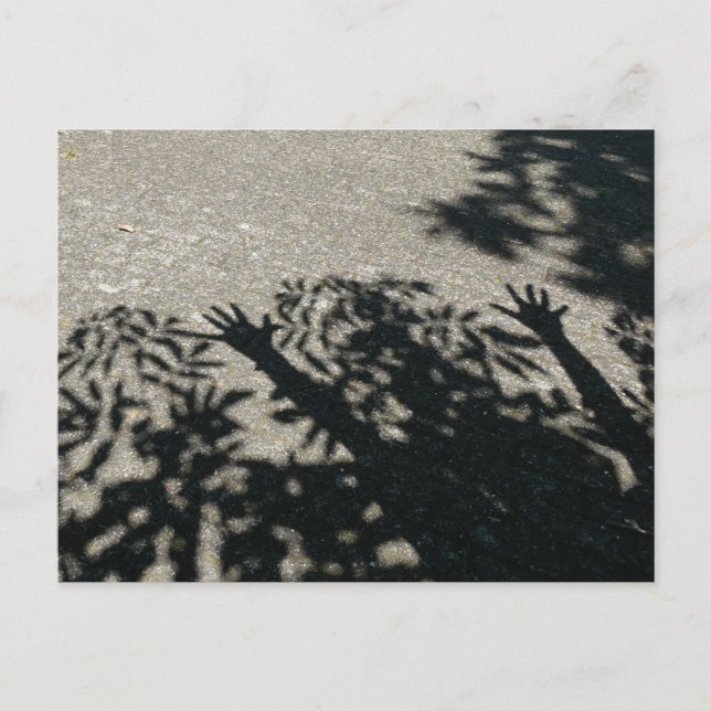 Hurray Shadow Hands & Leaves Close Up DIY Postcard (Front)