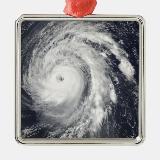 Hurricane Bill in the Atlantic Ocean Metal Tree Decoration (Front)