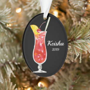 Hurricane Cocktail Personalised Ornament