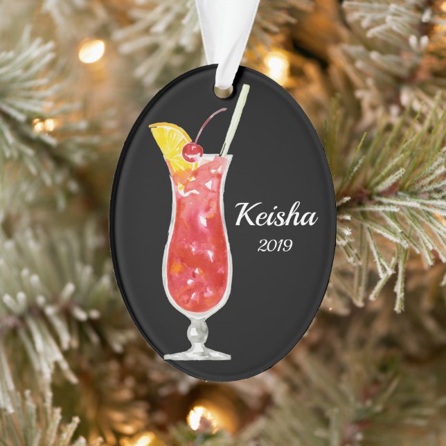 Hurricane Cocktail Personalised Ornament (Tree)