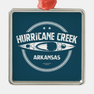 Hurricane Creek Arkansas Kayaking Metal Tree Decoration