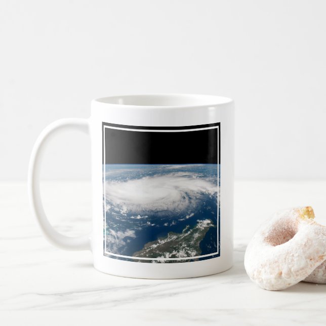 Hurricane Dorian Over The Atlantic Ocean. Coffee Mug (With Donut)