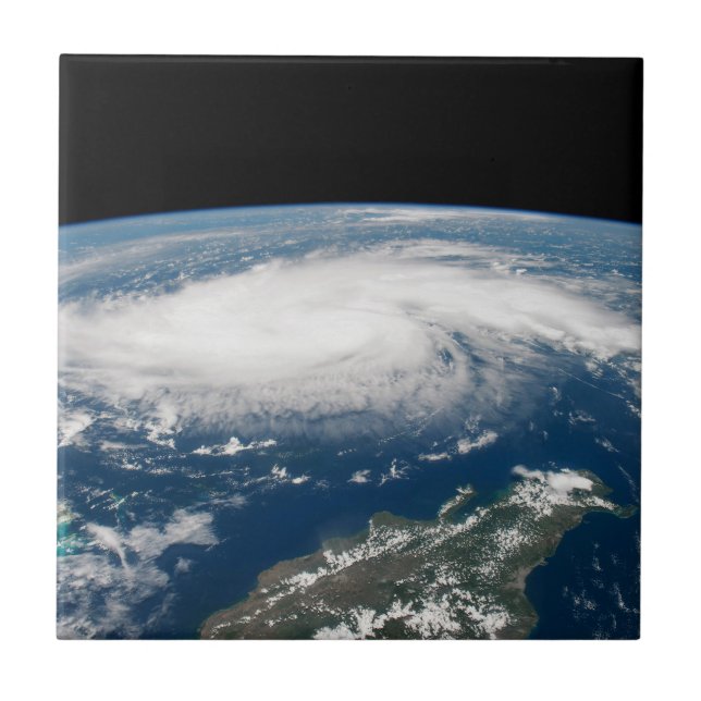 Hurricane Dorian Over The Atlantic Ocean. Tile (Front)