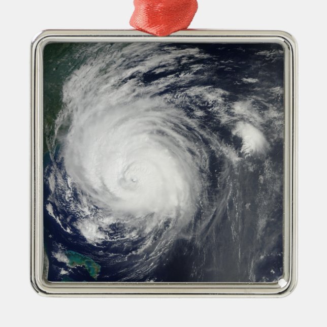 Hurricane Earl grazing the North Carolina coast Metal Tree Decoration (Front)