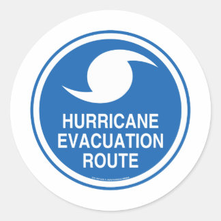 Hurricane Evacuation Classic Round Sticker