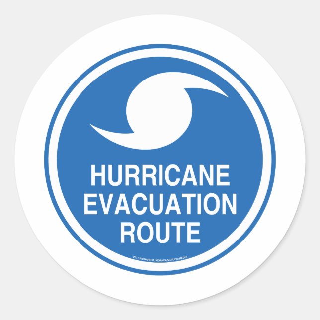 Hurricane Evacuation Classic Round Sticker (Front)