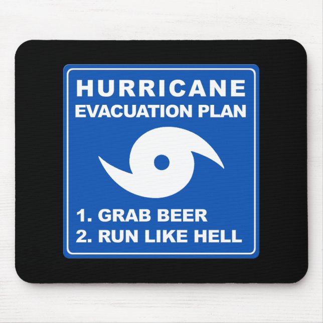 Hurricane Evacuation Plan Mouse Mat (Front)