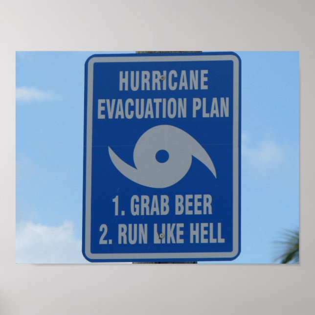 Hurricane Evacuation Plan Poster (Front)