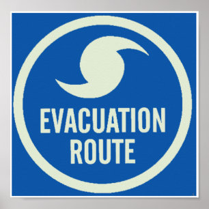 Hurricane Evacuation Route Poster