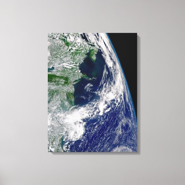 Hurricane Frances On A Partial Earth. Canvas Print (Front)