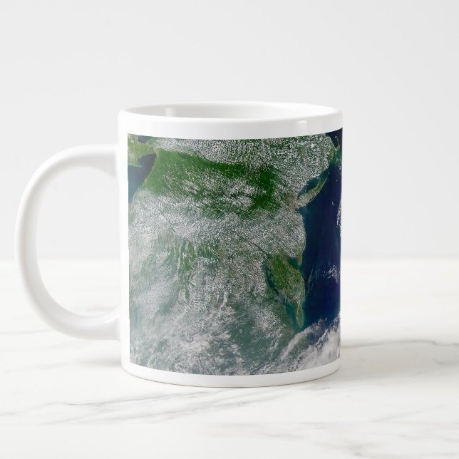 Hurricane Frances On A Partial Earth. Large Coffee Mug (Left)