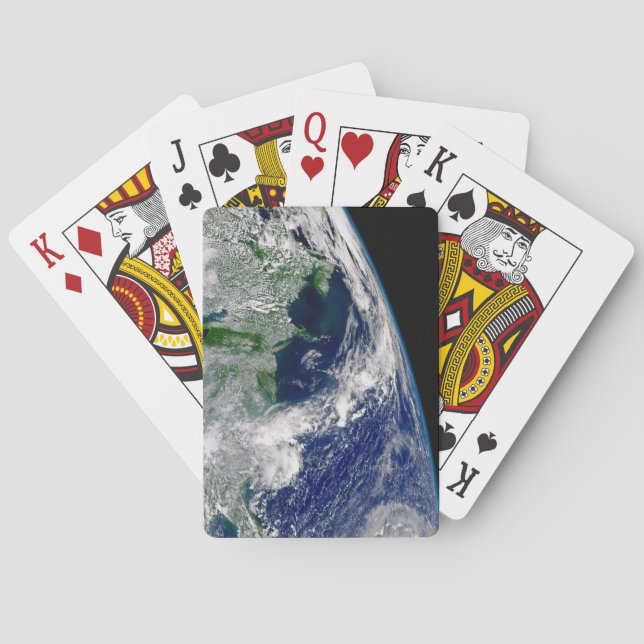 Hurricane Frances On A Partial Earth. Playing Cards (Back)