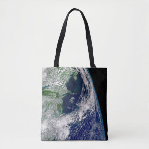Hurricane Frances On A Partial Earth. Tote Bag