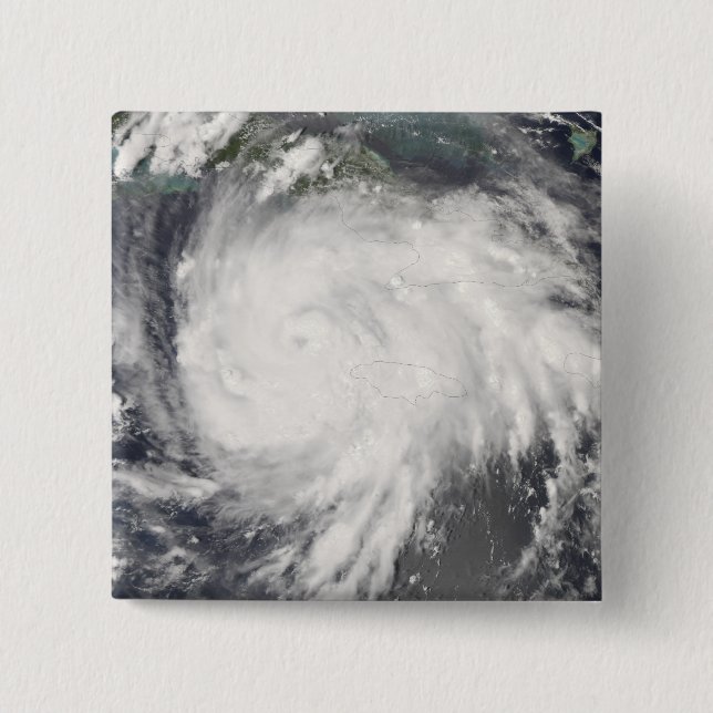 Hurricane Gustav over Jamaica 15 Cm Square Badge (Front)