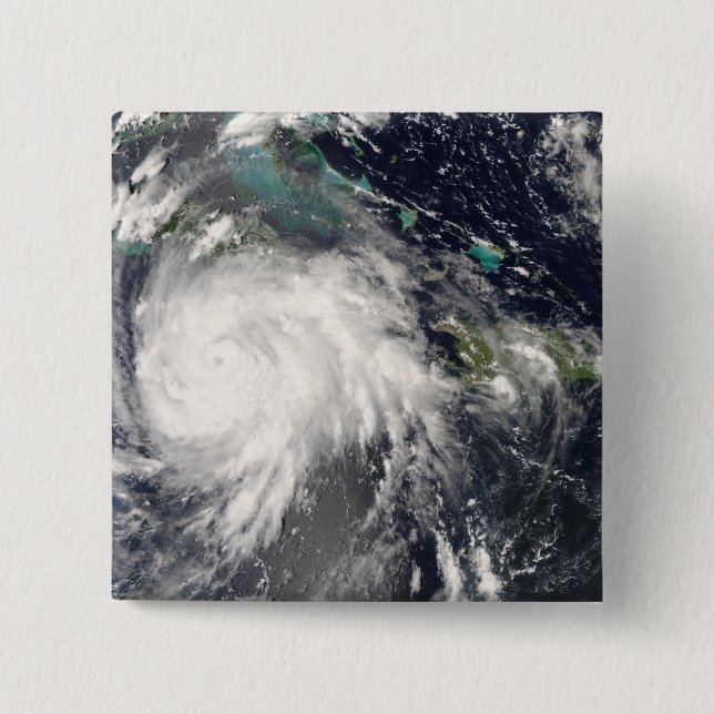 Hurricane Gustav over Jamaica 2 15 Cm Square Badge (Front)
