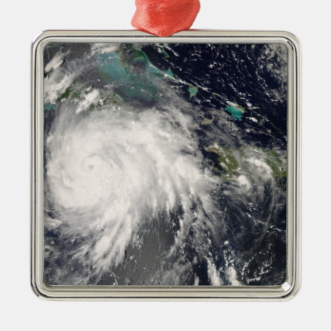 Hurricane Gustav over Jamaica 2 Metal Tree Decoration (Front)