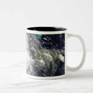Hurricane Gustav over Jamaica 2 Two-Tone Coffee Mug