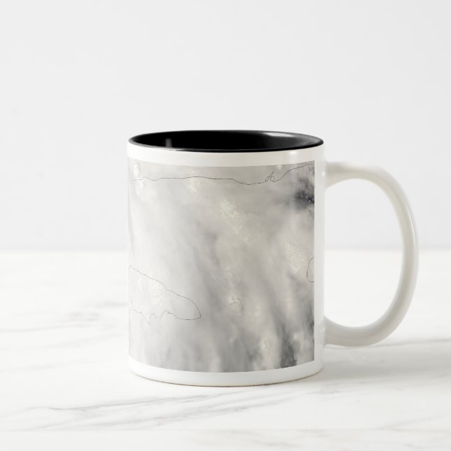 Hurricane Gustav over Jamaica Two-Tone Coffee Mug (Right)