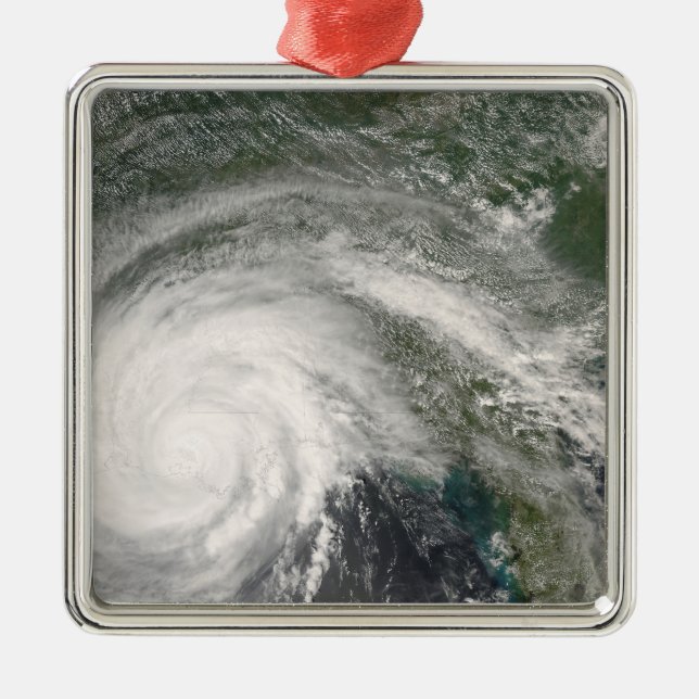 Hurricane Gustav over Louisiana Metal Tree Decoration (Front)
