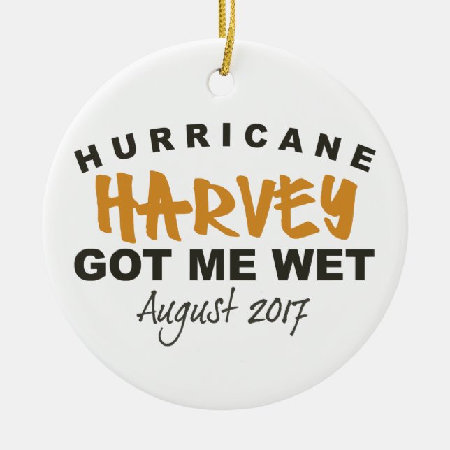 Hurricane Harvey Texas 2017 Ceramic Tree Decoration (Front)