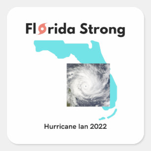 Hurricane Ian 2022 Florida Strong Survivor Square Sticker
