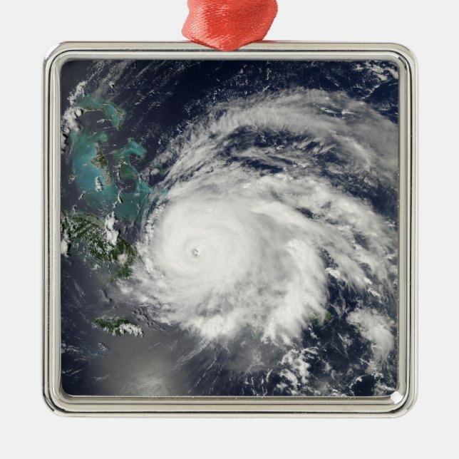 Hurricane Ike over Cuba, Hispaniola Metal Tree Decoration (Front)