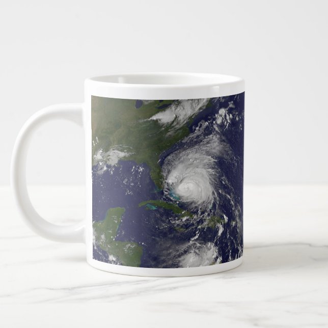 Hurricane Irene Moving Through The Bahamas. Large Coffee Mug (Left)