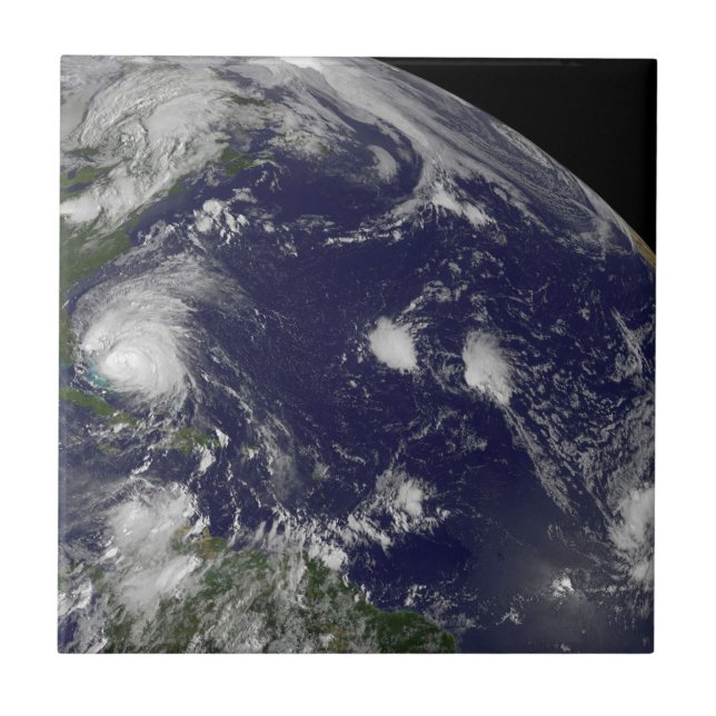 Hurricane Irene Moving Through The Bahamas. Tile (Front)