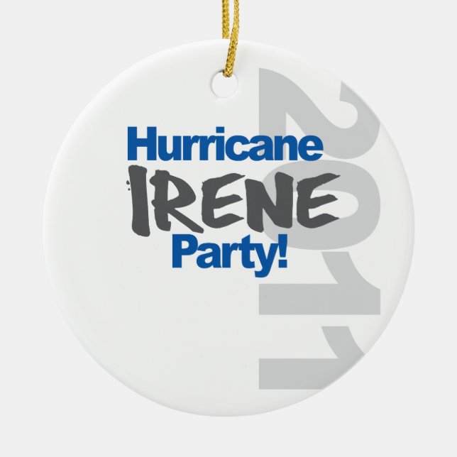 Hurricane Irene Party 2011 Ceramic Tree Decoration (Front)