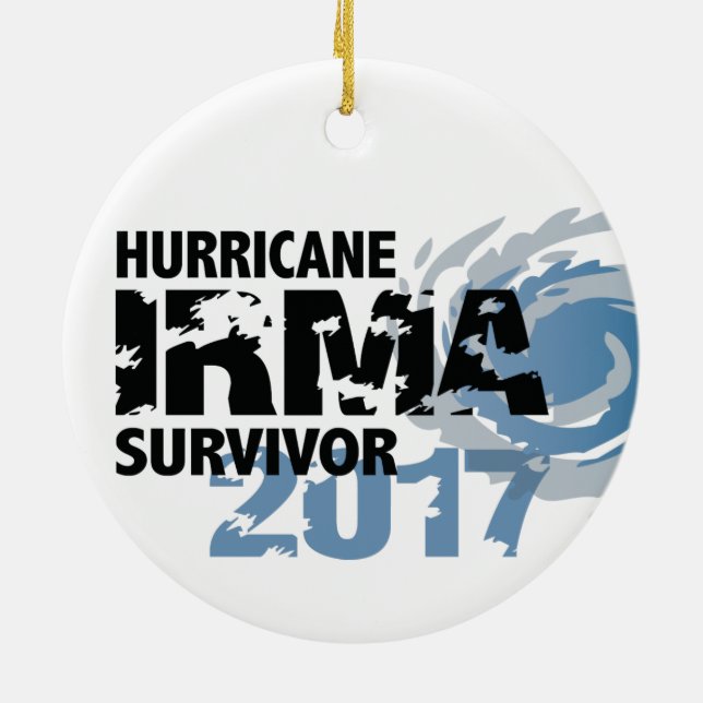 Hurricane Irma Survivor Florida 2017 Ceramic Tree Decoration (Back)