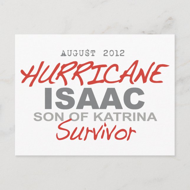 Hurricane Isaac Survivor Postcard (Front)