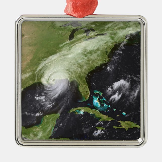 Hurricane Katrina 4 Metal Tree Decoration (Front)