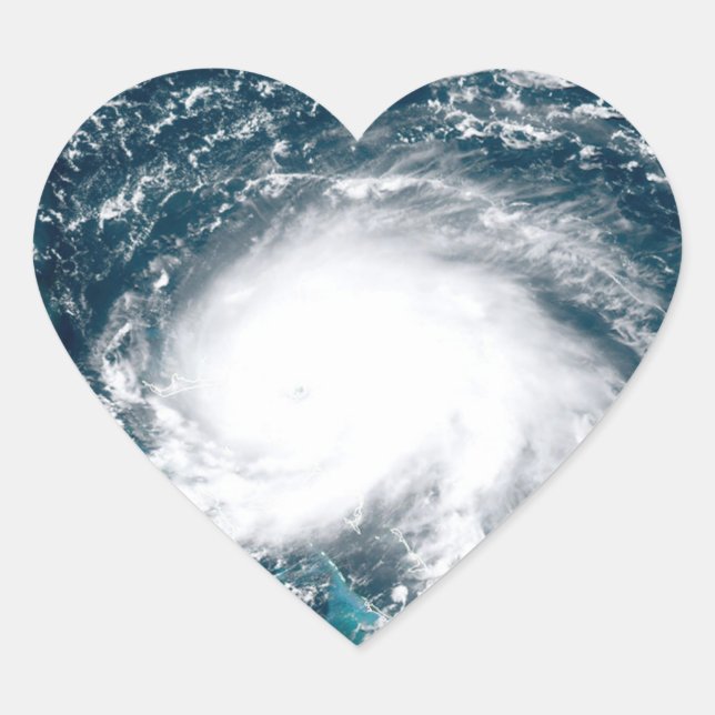 Hurricane off the coast of Florida    Heart Sticker (Front)