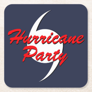 Hurricane Party Your Colours Square Paper Coaster