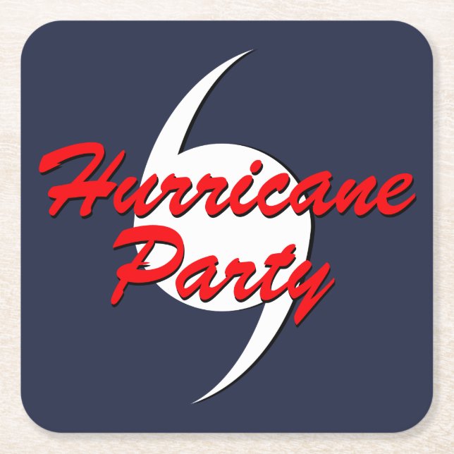 Hurricane Party Your Colours Square Paper Coaster (Front)