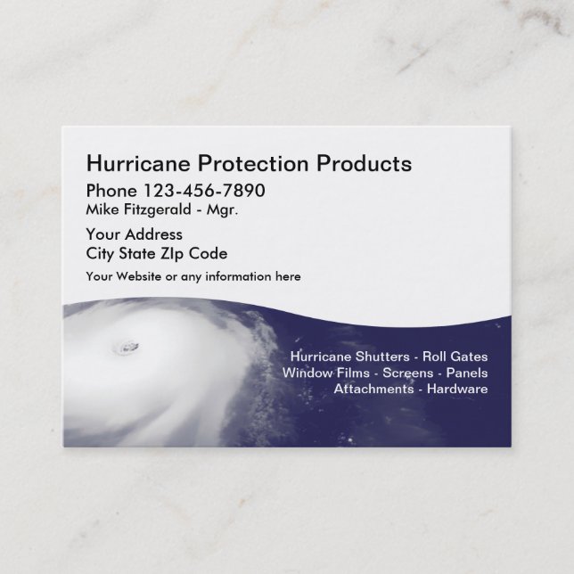 Hurricane Protection Businesscards Business Card (Front)