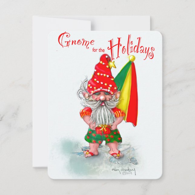 Hurricane Relief Gnome Team - Gnome for the Holida Holiday Card (Front)