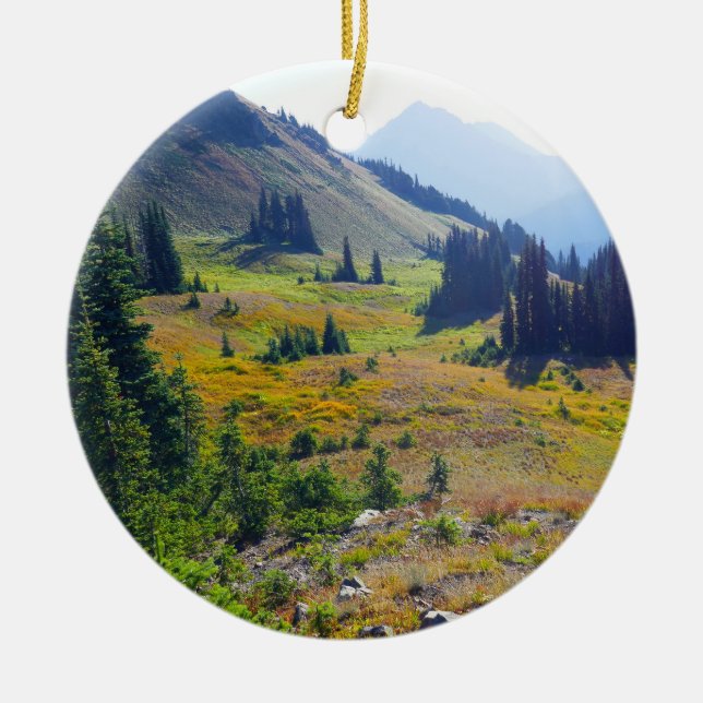Hurricane Ridge Trail Ceramic Tree Decoration (Front)