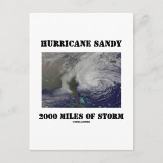 Hurricane Sandy 2000 Miles Of Storm Postcard
