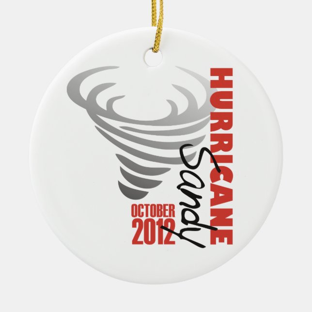 Hurricane Sandy 2012 Ceramic Tree Decoration (Front)