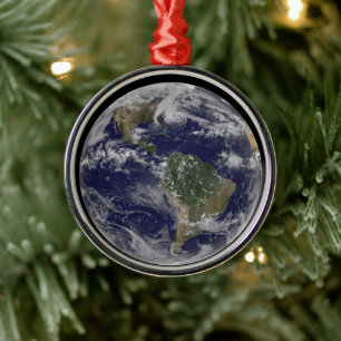 Hurricane Sandy Along The East Coast Of The Us. 2 Metal Tree Decoration