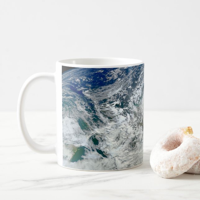 Hurricane Sandy Along The East Coast Of The Us. 3 Coffee Mug (With Donut)