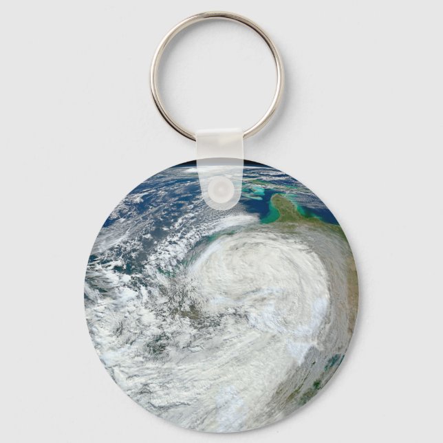 Hurricane Sandy Along The East Coast Of The Us. 3 Key Ring (Front)